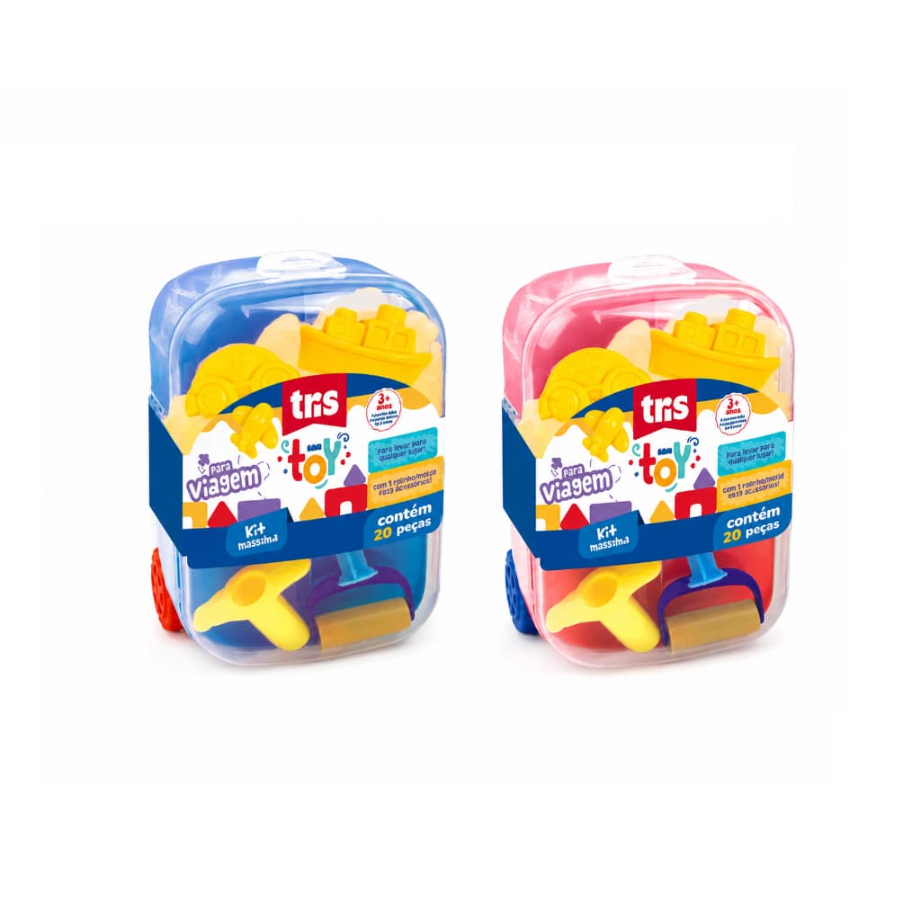 Brinquedo Mala Kit De Massinha Toy Com 20 Peças Tris