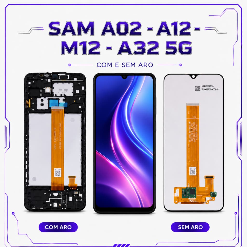 Display Tela LCD Touch para Samsung A02 A12 M12 A32 5G Peça de Reposição Alta Qualidade