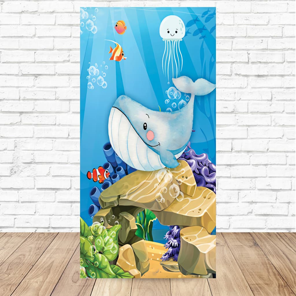 Capa para Painel Vertical Fundo do Mar 2,00mx1,00m SEM Elástico Decorativa Sublimada