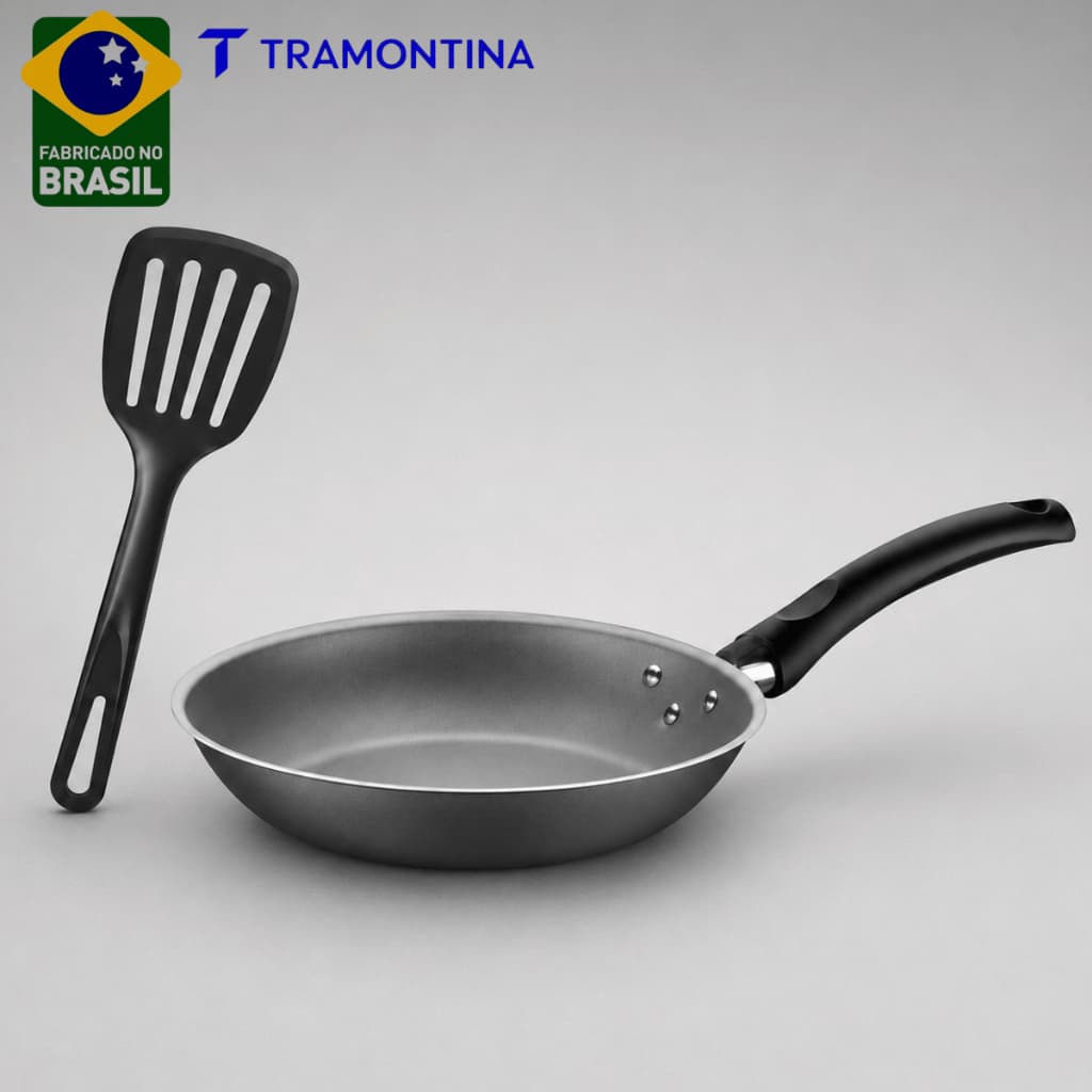 Kit Frigideira Antiaderente Tramontina Turim 20cm 0,8L Em Alumínio Com Espátula Original