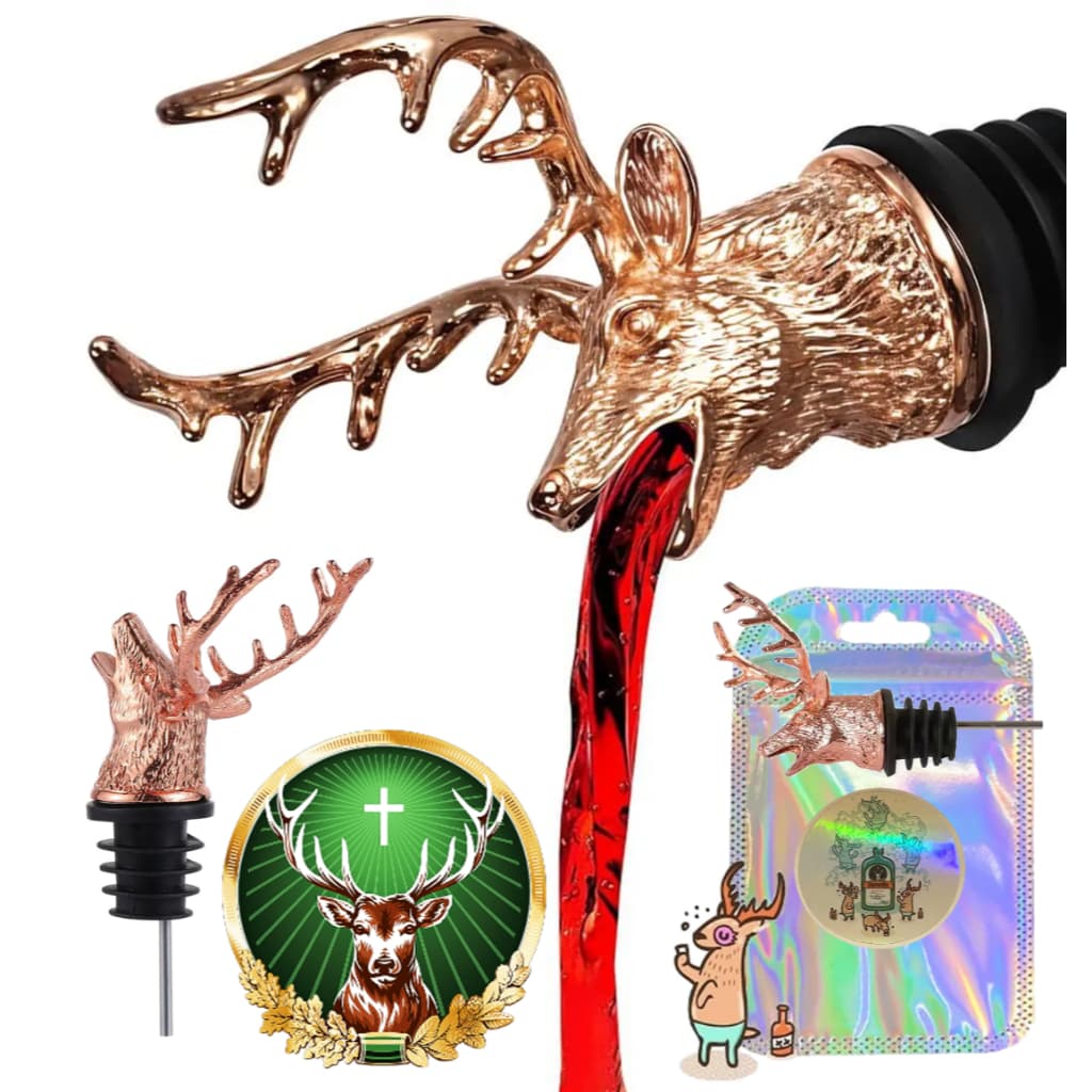 Bico Jagermeister Dosador Bebida Alce Deer Jagerbomb Rose Gold + Gift Bag