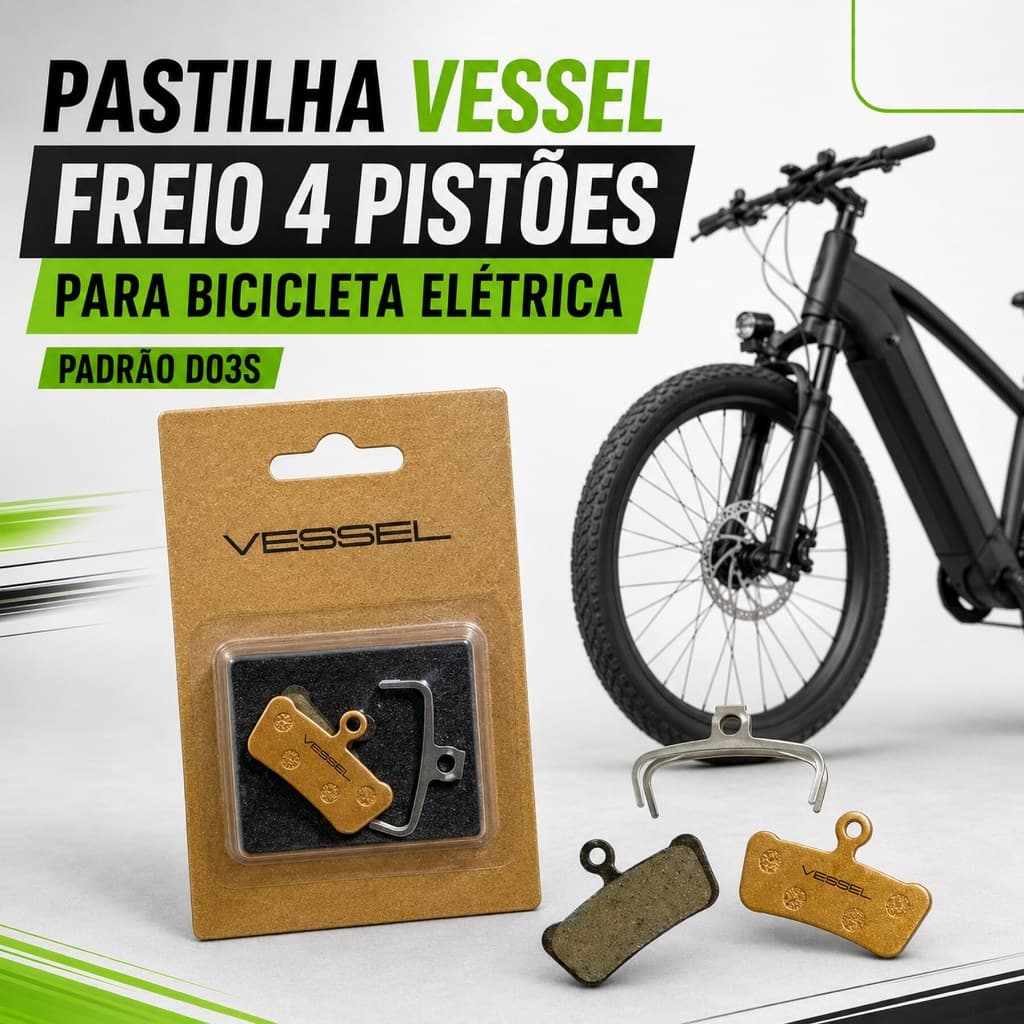 Pastilha de Freio Bicicleta Elétrica Disco Hidráulico Compatível Freio Quatro Pistão Hidráulico