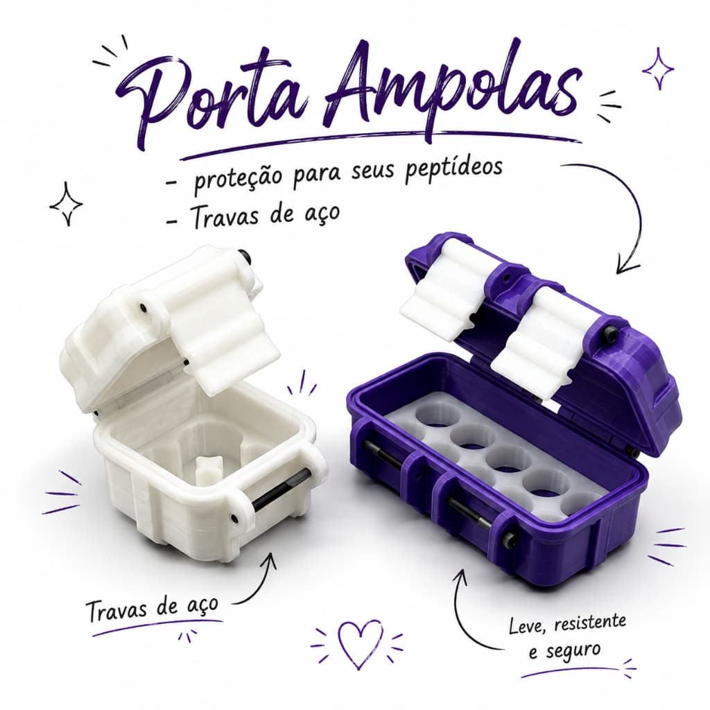 Estojo Ampolas Peptideos 3ml Premium - Case com Trava Reforçada de Aço
