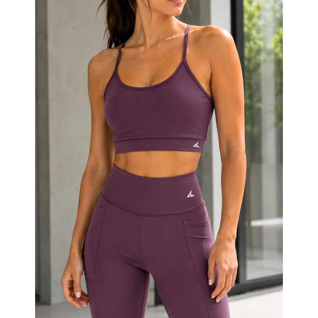 Conjunto Academia Feminino Top e Calça Legging Com Bolso Zero Transparência Fitness Corrida Yoga Pilates Musculação Cami