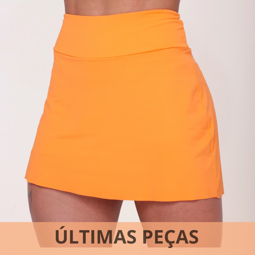 Short Saia Fitness Academia Beach Tennis Ginástica 2 Bolsos para Celular e para Bolinha