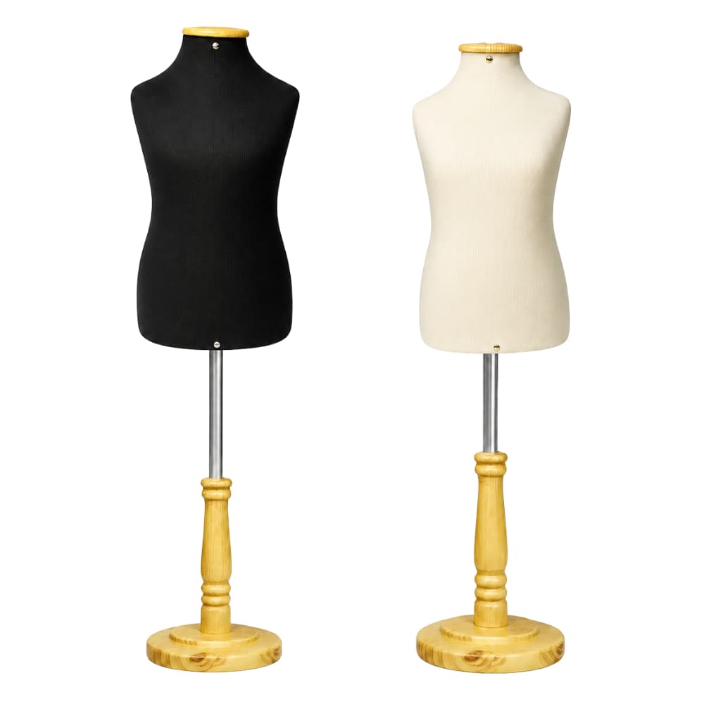 1 Manequim Infantil Forrado Vitrine Loja Confecção e Pedestal Redondo Madeira Resistente