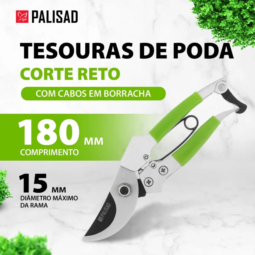 Tesoura Para Poda 180mm PALISAD Com Trava, Mola e Cabo Emborrachado