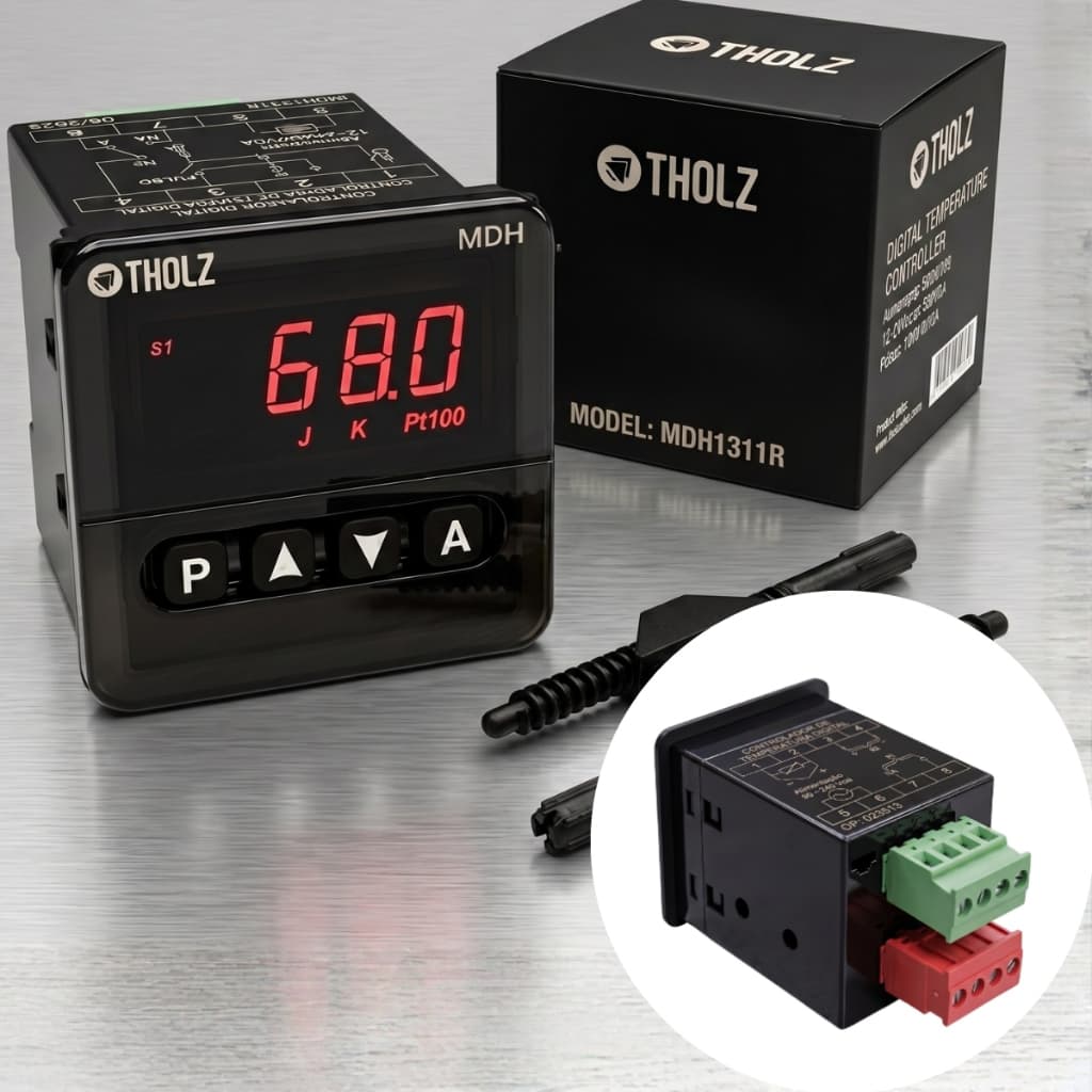 Controlador Temperatura Digital MDH1311R 90-240V PID ON/OFF Painel 48x48 Termopar J K PT100 Prensa Térmica Forno Esteira