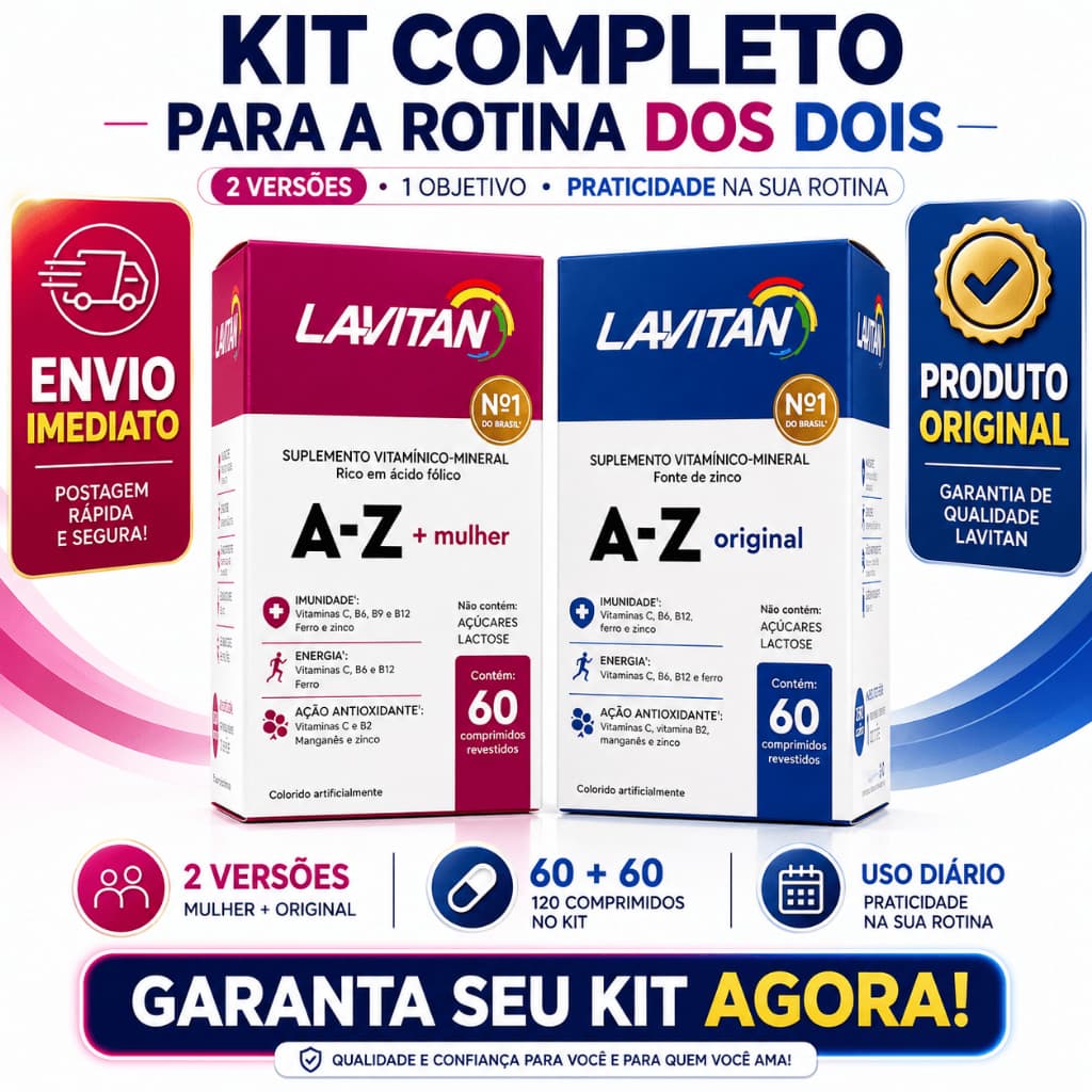 Lavitan A-Z Casal Multivitamínico Homem Mulher 60 Comprimidos Cimed