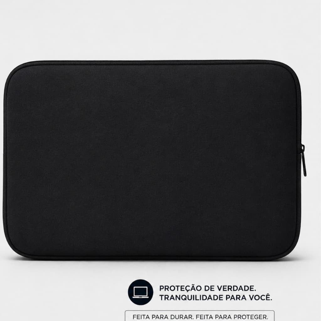 Capas Protetoras para Notebook Preta – Com Bolso e Sem Bolso, Design Moderno e Resistente