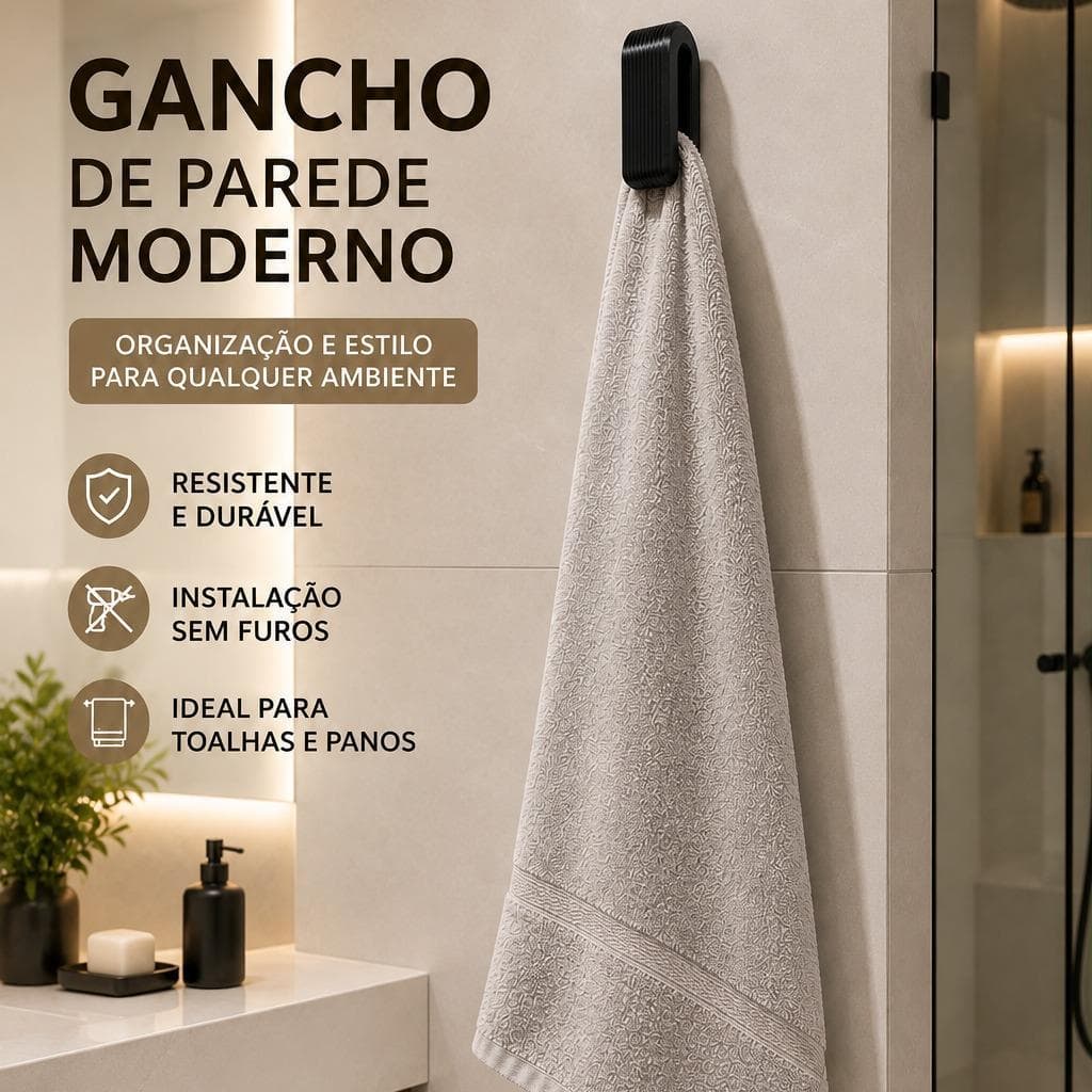 Suporte para Toalha e Pano de Prato Adesivo – Sem Furos