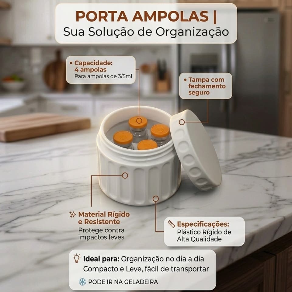 Porta Ampolas 4 Capacidade Estojo Organizador 3ml tizer TG Caixa Armazenamento