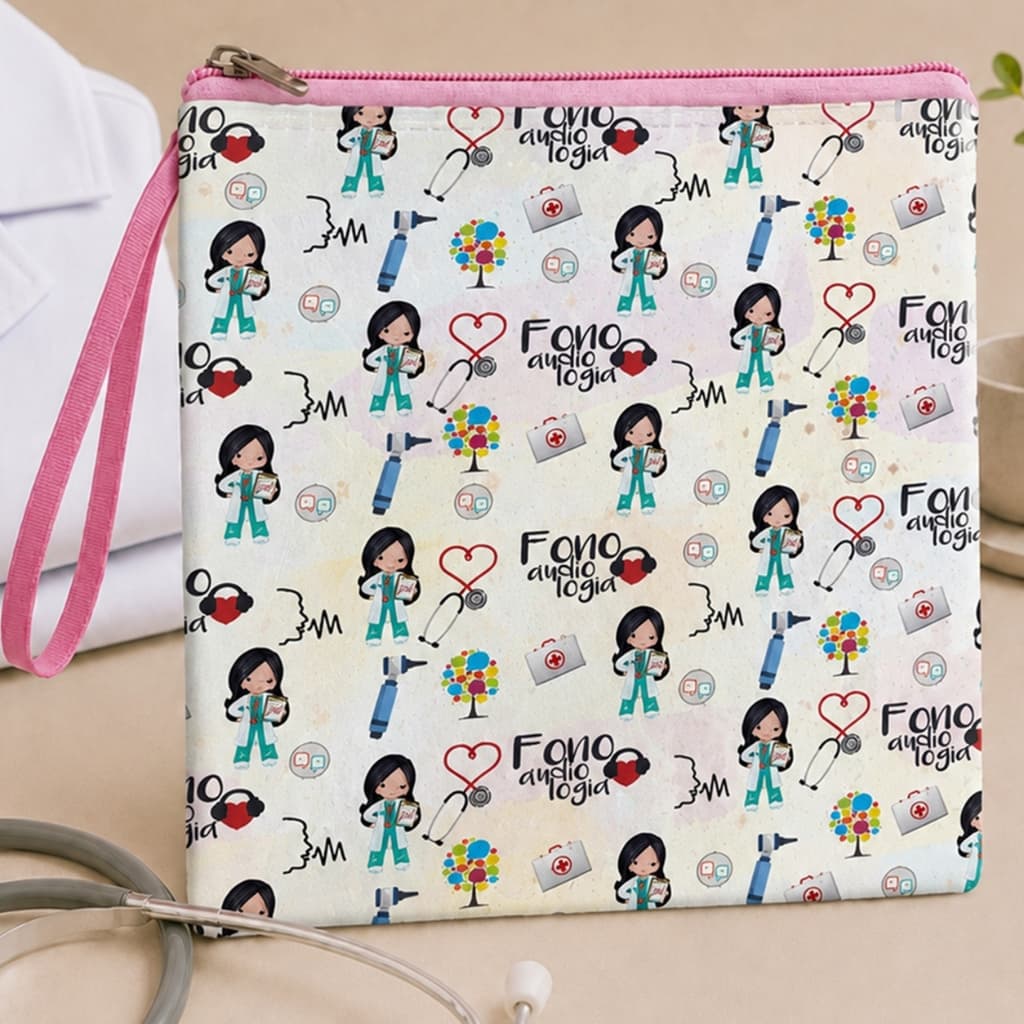 Porta Jaleco Fonoaudiologia Fonoaudiologa Fonoaudiologo Presente Formatura Estagio Clinica Bolsa Necessaire Organizadora