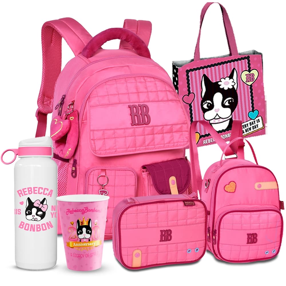 Kit Escolar Rebecca Bonbon Coleção 2026 Mochila Estojo Box Lancheira Térmica RB Oficial