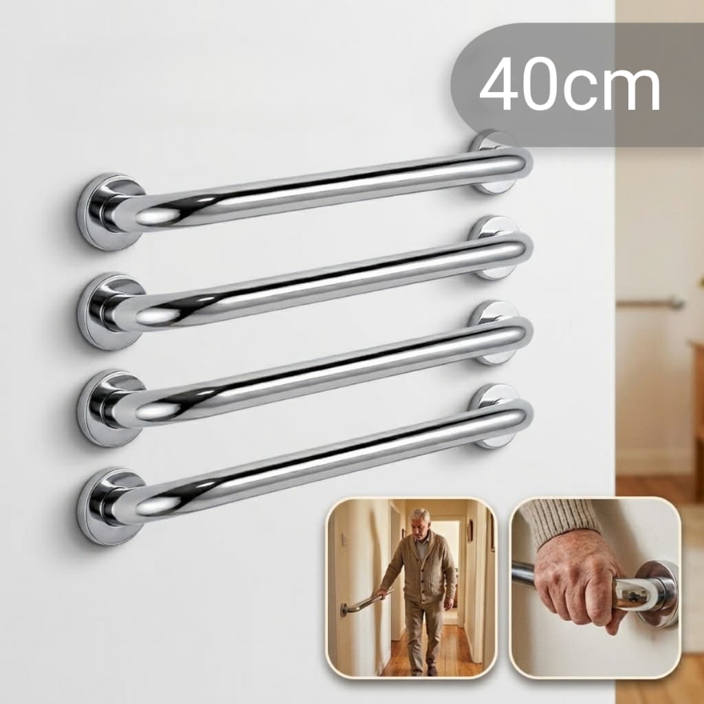 Barra Apoio 40cm Suporte Para Banheiro Corrimão Aço Inox Kit 2/3/4/5/6 un