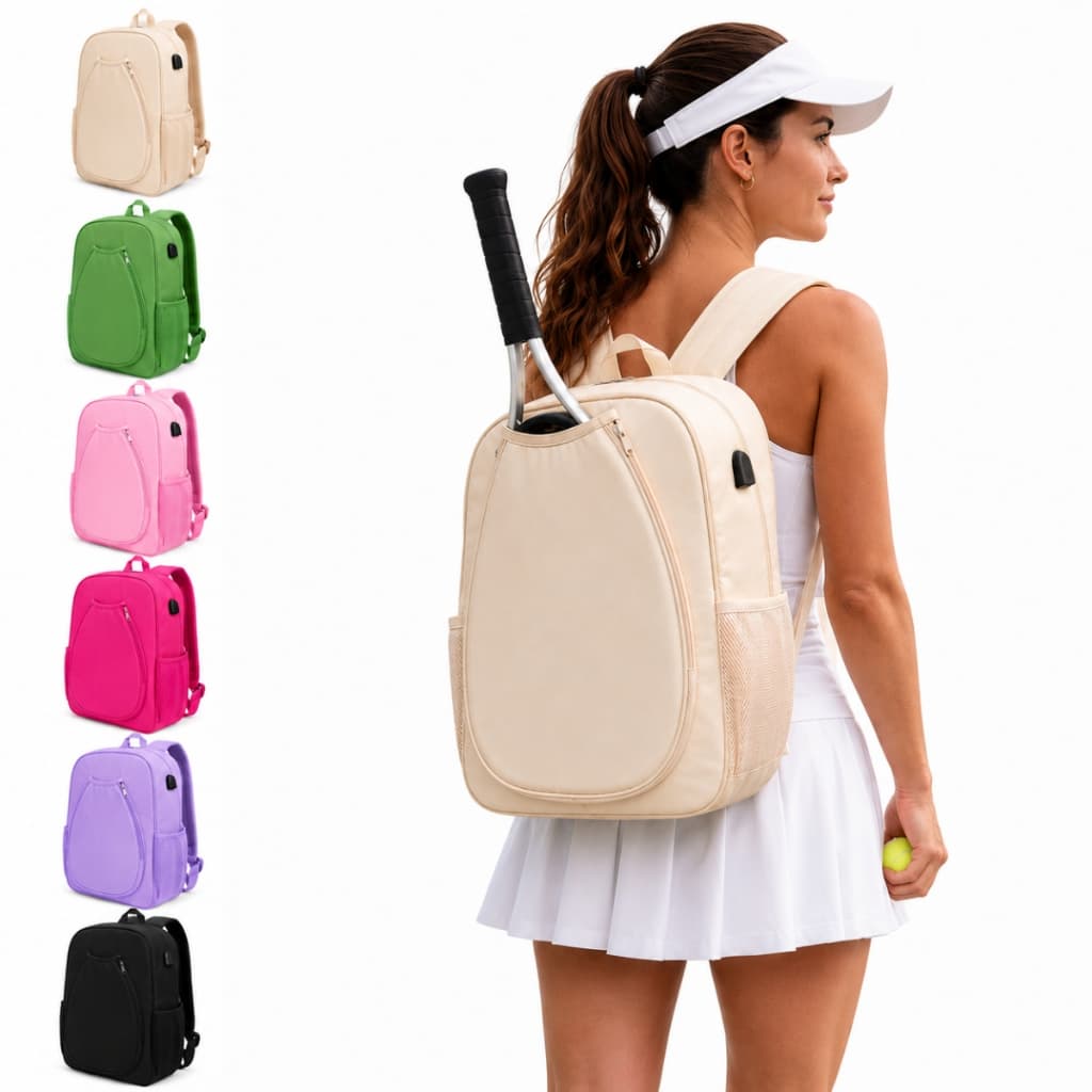 Mochila Esportiva Porta Raquete Tênis Beach Tennis Padel Academia Viagem Treino com Bolsos