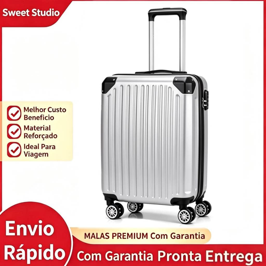 Mala de Bordo Leve com Rodinhas Remov铆veis Girat贸rias 360掳