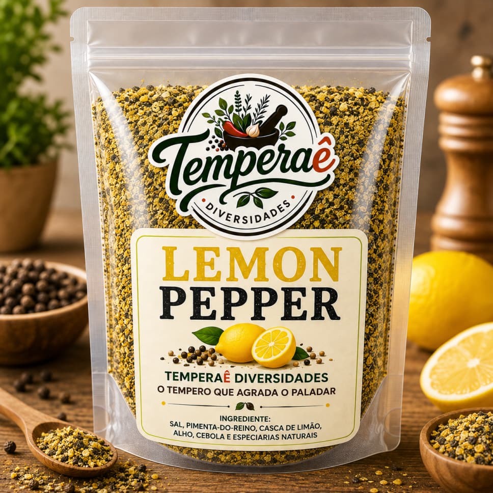 Lemon Pepper para Cozinha Natural Especiarias Para Comida Sem Conservantes