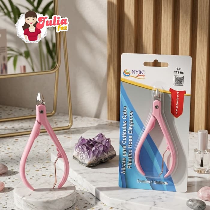 Alicate De Cuticulas Nybc Beauty Cabo Plastico Rosa Elegance 273-RS
