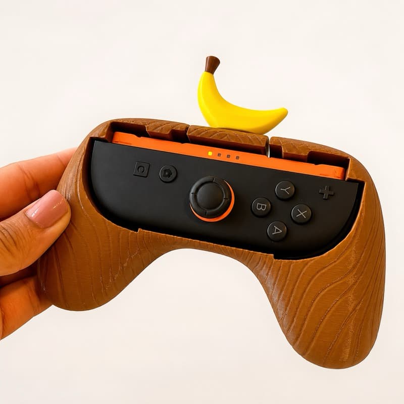 Grip Ergonômico Joy-Con Nintendo Switch 2 Temático Donkey Kong Impressão 3D