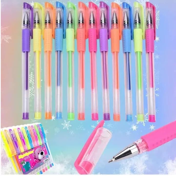 Kit Canetas Gel cores Neon e Pastel 6/12 cores Kit