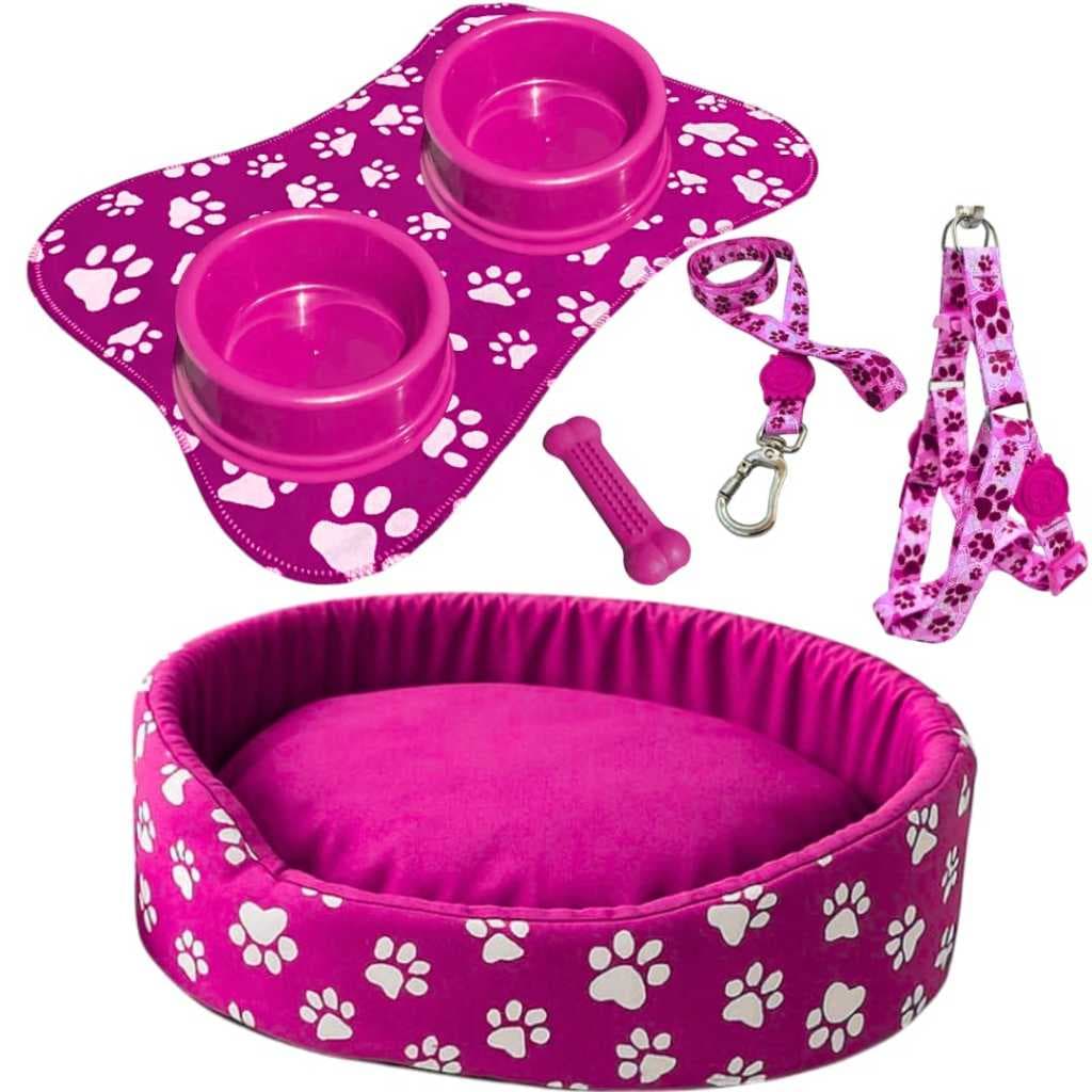 Kit Para Cachorro Super Luxuoso Peitoral Guia Caminha Pet Pequeno