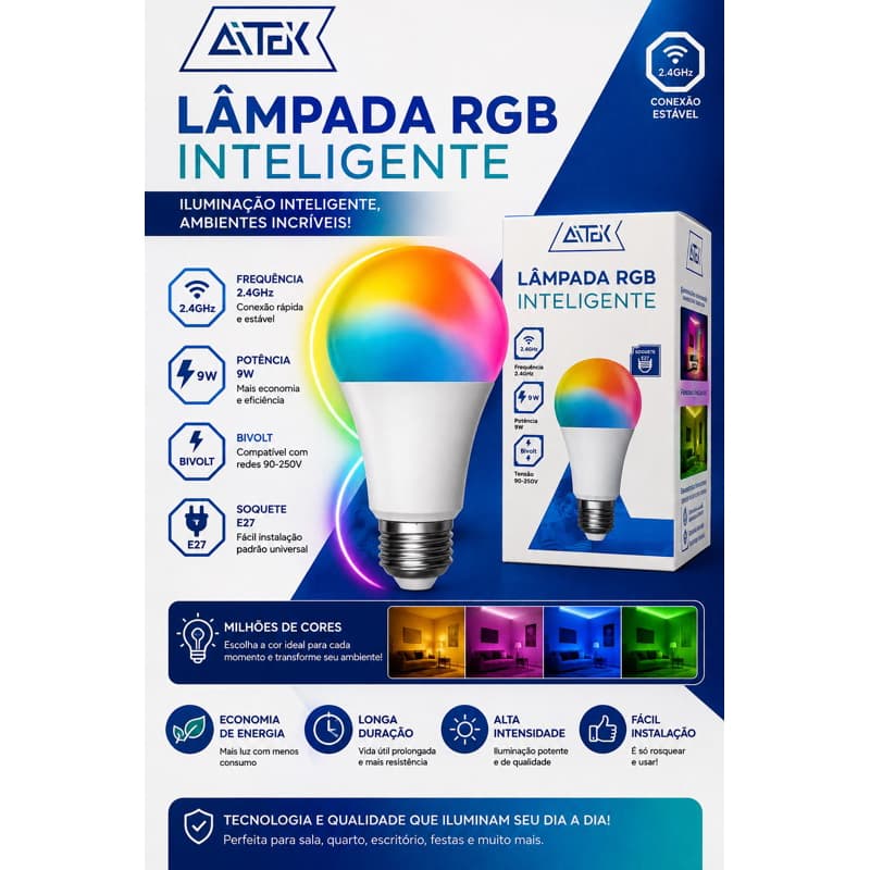 Lâmpada inteligente Wi-Fi