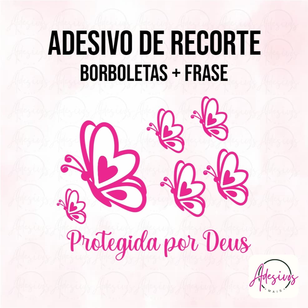 Kit Borboletas + Frase Protegida Por Deus Carro, Moto, Notebook - 2 Modelos para Escolher