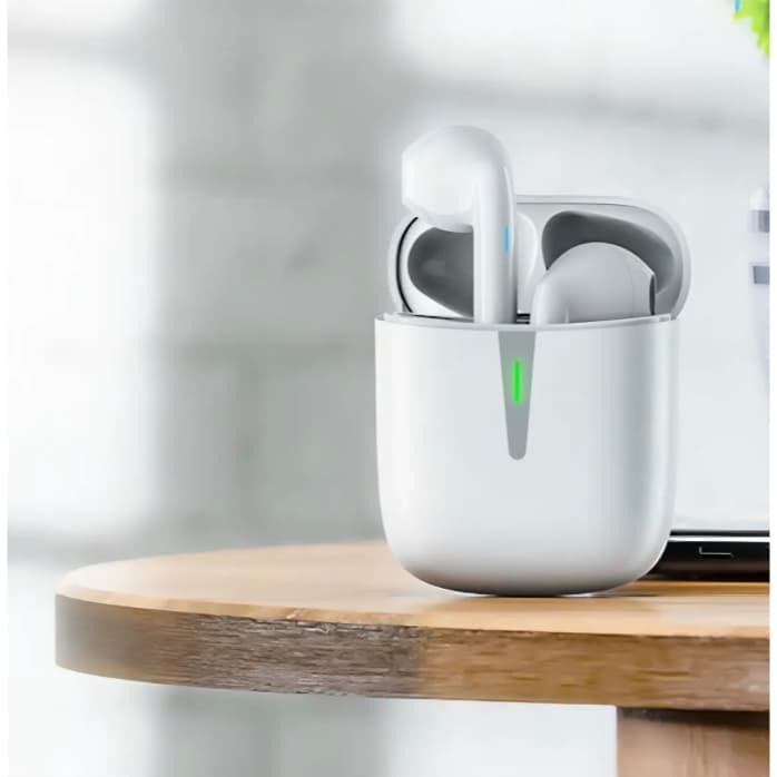 Fone de Ouvido Gamer Sem Fio BYZ T Series T5 Branco Bluetooth 5.1 LED In-ear