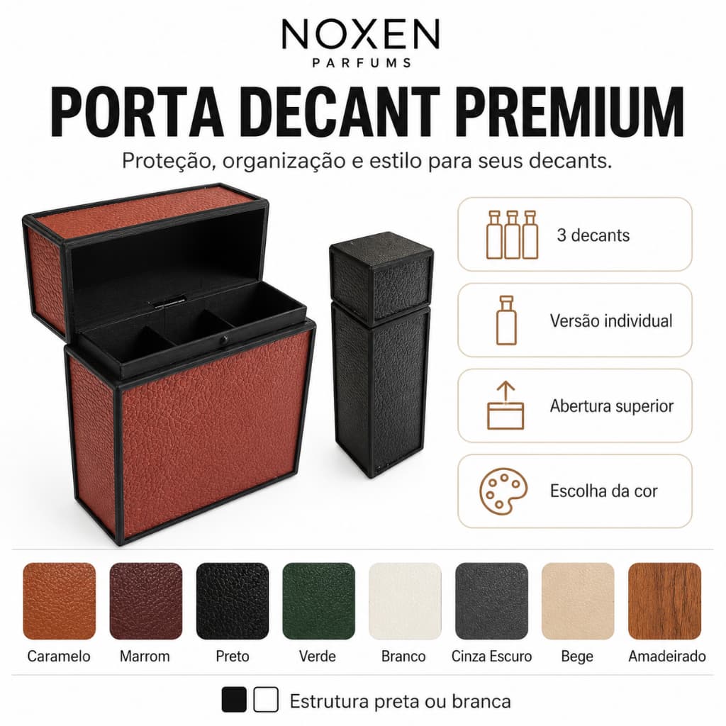 Porta Decant 5ml Premium Organizador para Perfume | Individual ou 3 Frascos Preto