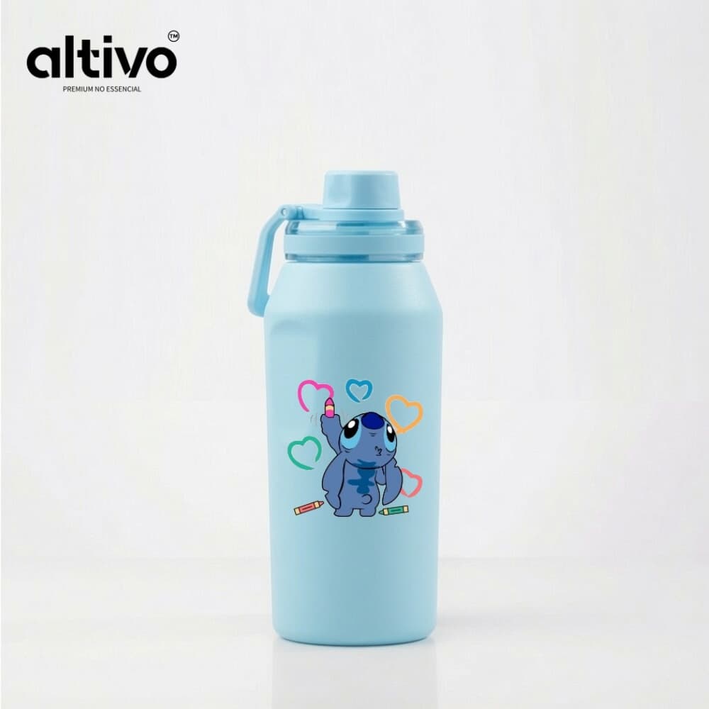 Garrafa Térmica Disney Stitch Aço Inoxidável Premium com Tampa Antivazamento Bico Rosqueável 350ML