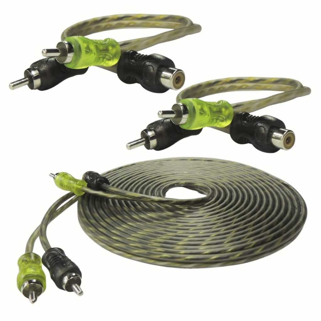 Kit 1 Cabo RCA 5m + 2Y 20cm Serie 200PRO Injetado 4mm Technoise