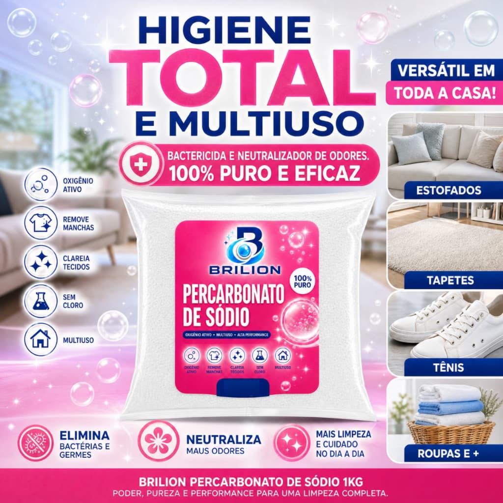 Percarbonato de Sódio 500g 100% Puro Limpeza Geral Tira Mancha