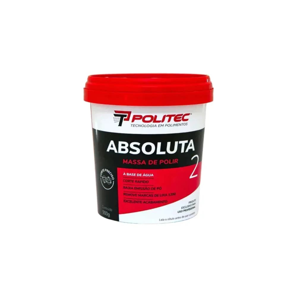 Massa de Polir Absoluta 2 900g Politec – Refino e Alto Poder de Corte