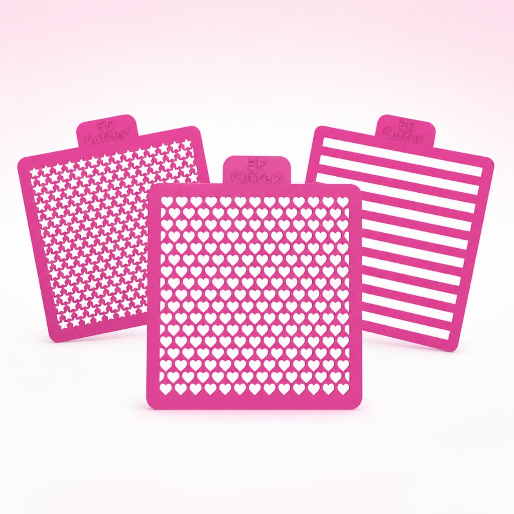 Stencil Decorativo 9,8 x 9 cm para Confeitaria e Artesanato | Kit com até 3 Unidades