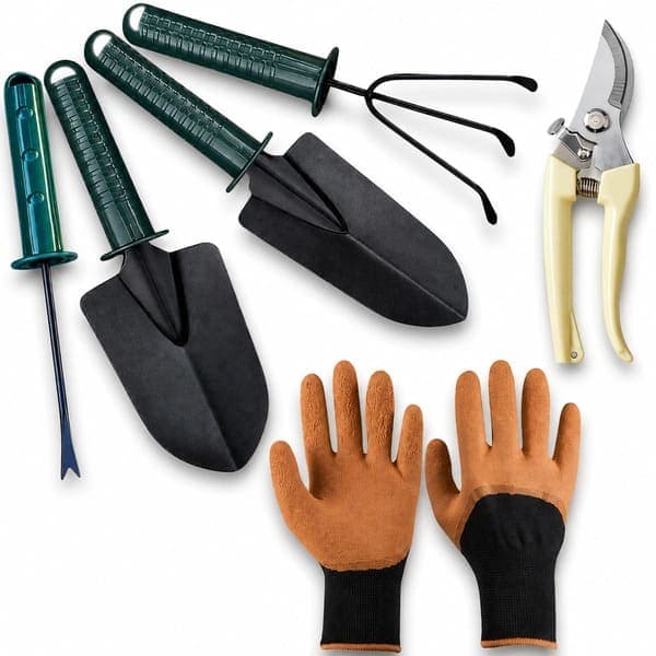 Kit Jardinagem Alta Qualidade Para Iniciantes ou  Profissional Pás Ancinho Luva Confortável Tesoura Alicate Poda