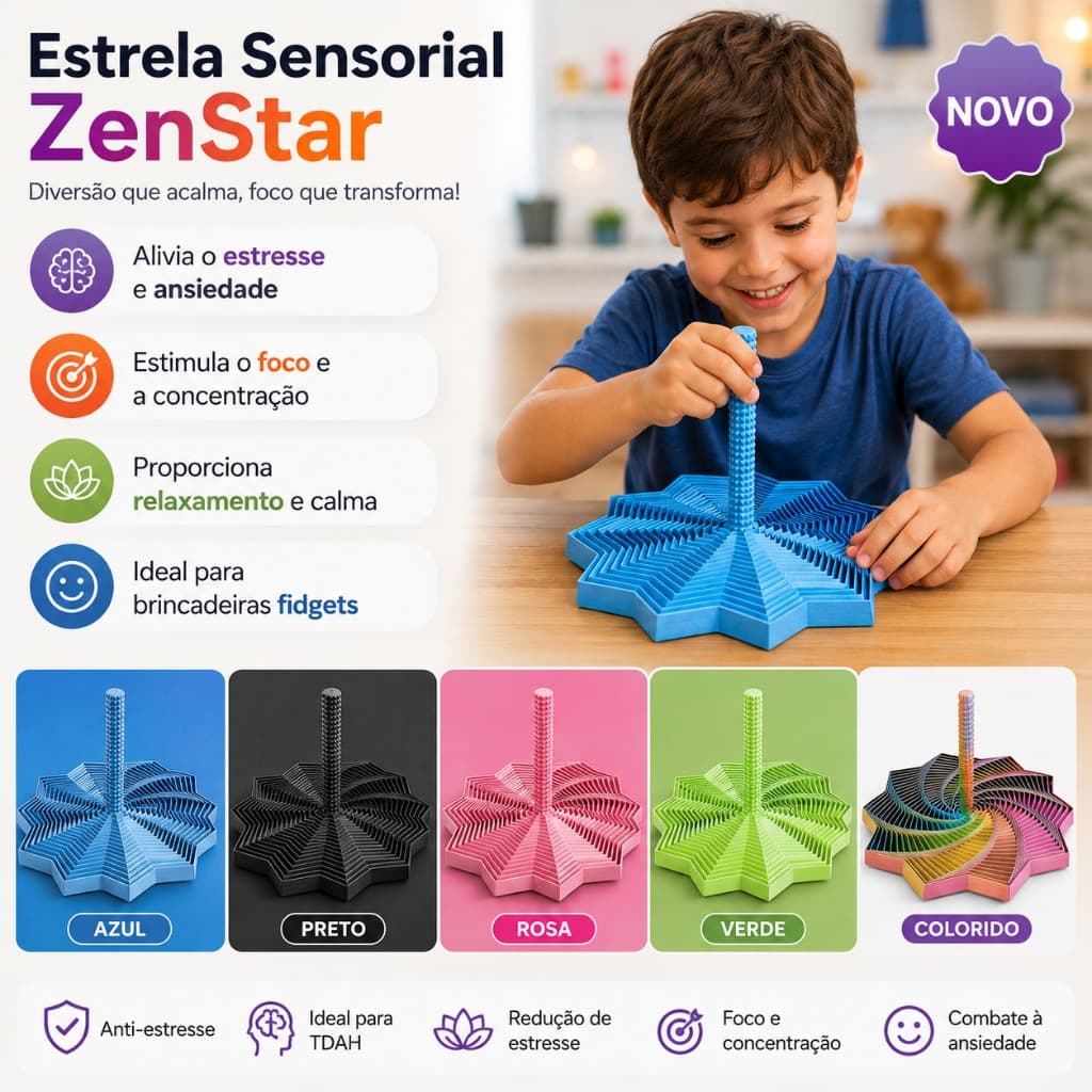 Fidget Toy Estrela Sensorial Recurso Terapêutico Adulto e infantil | Autismo TDAH Ansiedade | stress