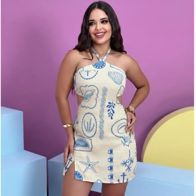 Macaquinho feminino Short Saia Elegante Amarração nas costas Roupa feminina Moda Verão 36 ao 40