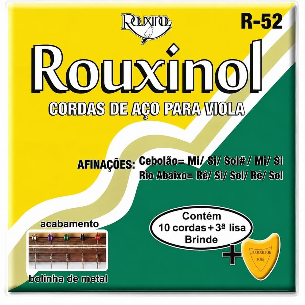 Encordoamento Rouxinol R-52 Viola Caipira 10 Cordas Aço Cebolão Rio Abaixo
