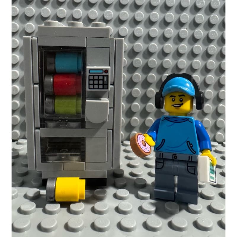 Lego® City (MOC) minifigura garoto + vending machine  47 peças Lego original