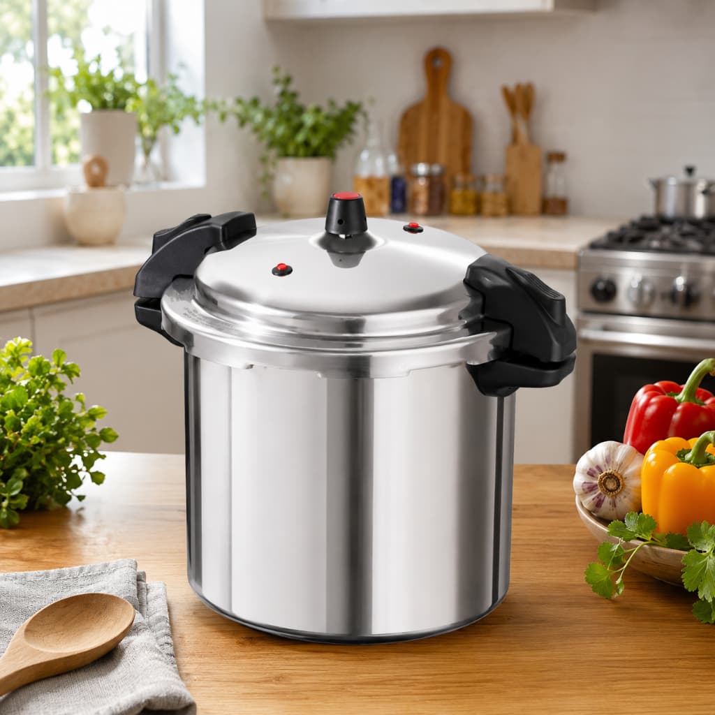 Panela Pressão Profissional 20 e 24 Litros Segura Resistente Durável Moderna Elegante Prática Oferta Promoção