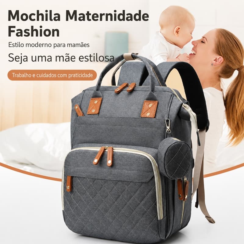 Bolsa Maternidade Mochila Bebê Grande Capacidade Multifuncional com Vários Compartimentos para Mamãe e Viagem
