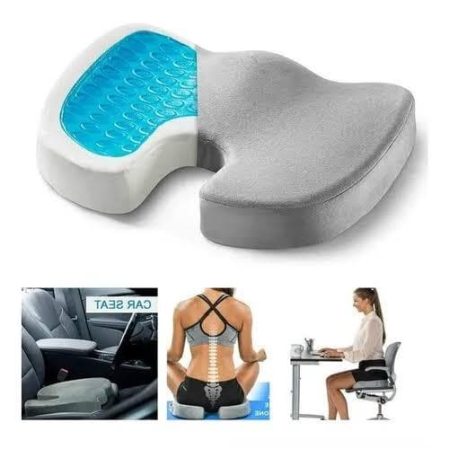 Almofada Ortopédica Gel Silicone Cóccix - Alívio de Dor e Postura Correta com Capa
