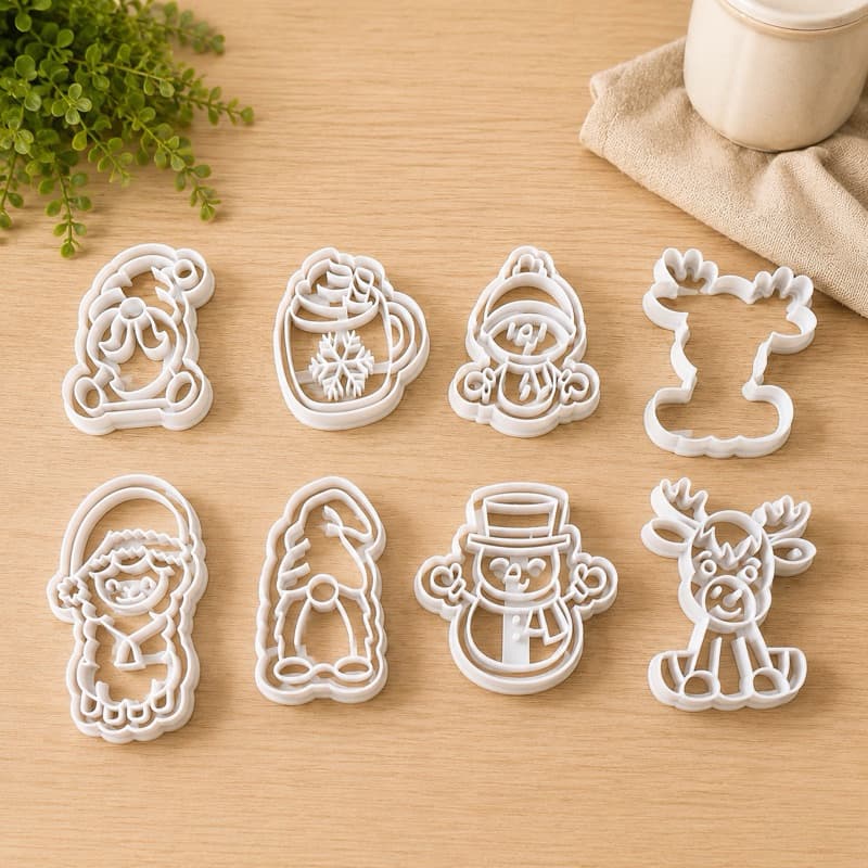 Kit 7 Cortadores de Biscoito Natalino – Moldes para Biscoitos, Bolachas e Confeitaria | Modelagem massas e biscoitos