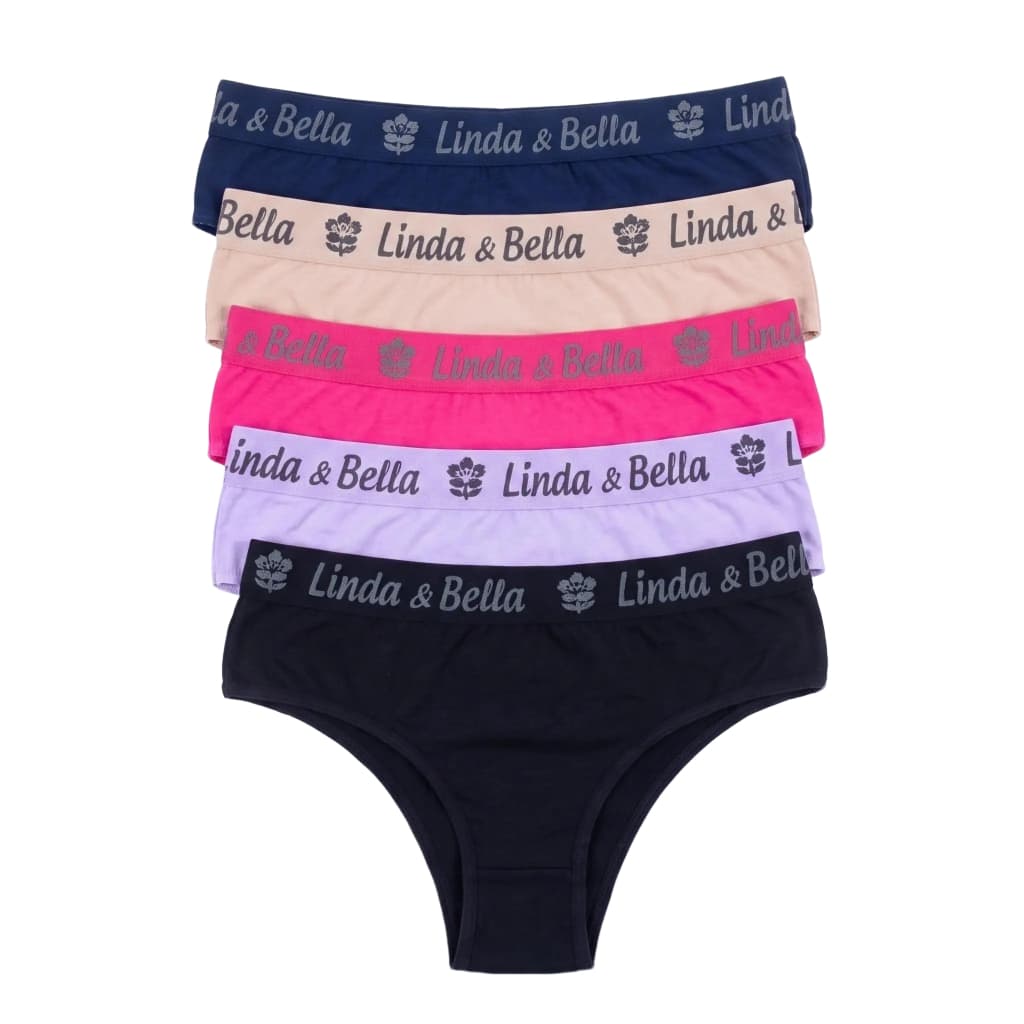 Kit 10  Calcinhas Em Algodão Estampado e Liso Cotton Cós Largo Tanga Cueca Femenina