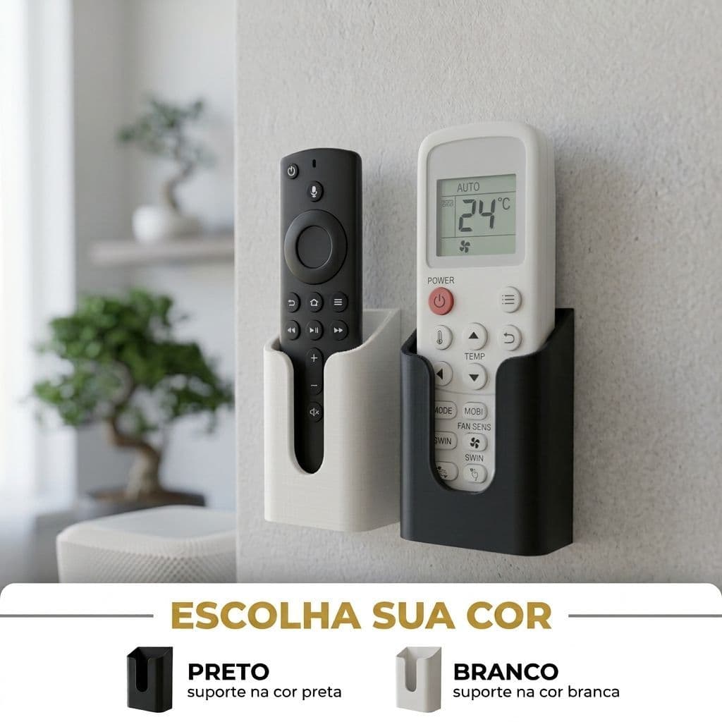 Suporte de Parede para Controle Remoto Ar-Condicionado e TV 3D
