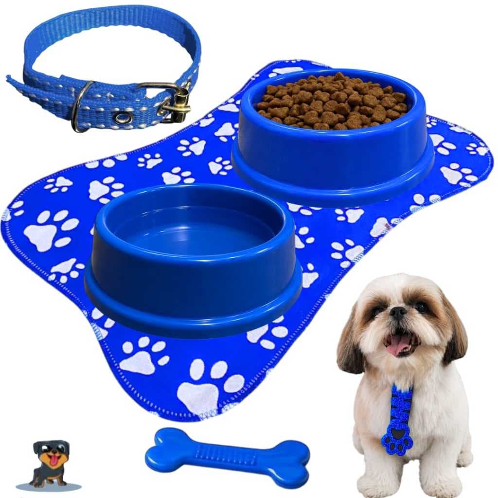 Kit Cachorro Comedouro Para Cachorro Brinquedo Kitzinhos Simples Pequeno