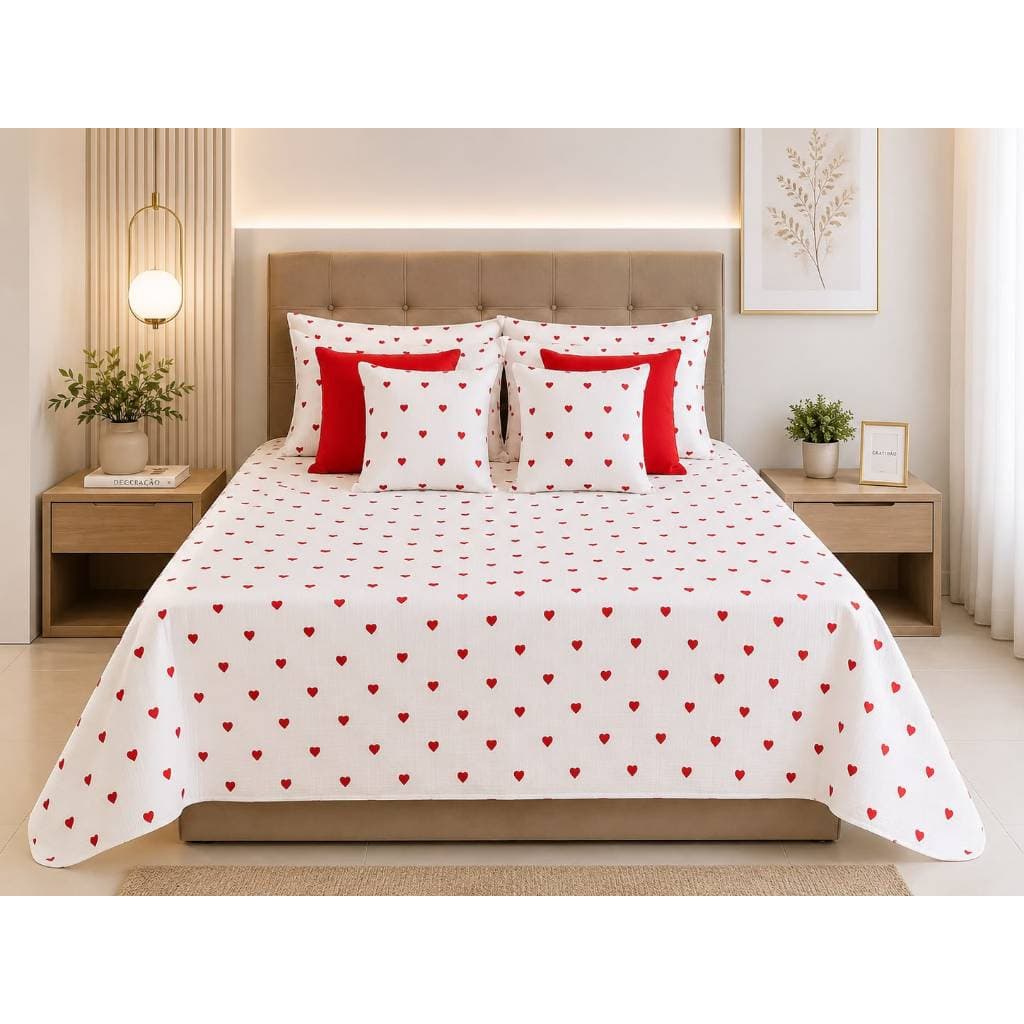 Cobre Leito Piquet Colcha  Deblün Casal/Queen + 2 Porta Travesseiros | Kit 3 Peças | Toque Macio, Elegante e Premium