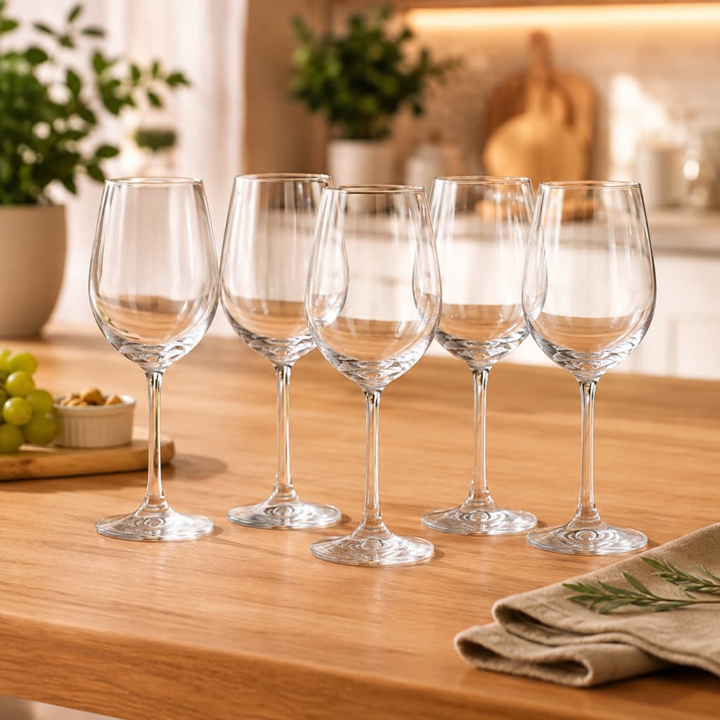 Jogo 6 Taças Cristal Água Vinho Suco Ecológico Elegante Sofisticado Resistente Durável 440ml Oferta Promoção Luxo