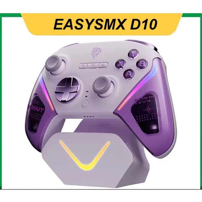 EasySMX D10 Wireless PC Gamepad TMR Charing Dock Controller Compatible with PC/Switch/Steam/Phone/TV, Axis Gyroscope Fu